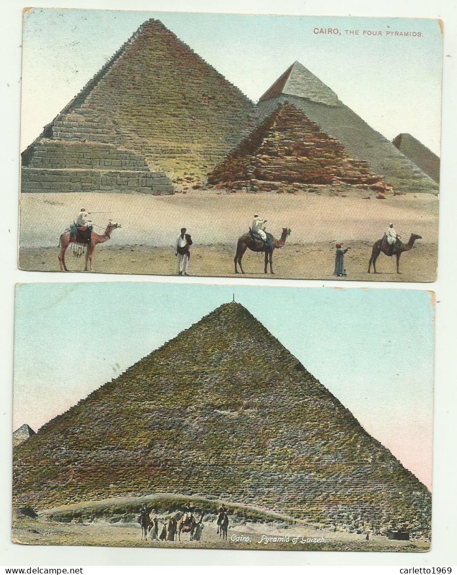 2 CARTOLINE CAIRO, THE FOUR PYRAMIDS, PYRAMID OF GIUZEH - FP - Le Caire