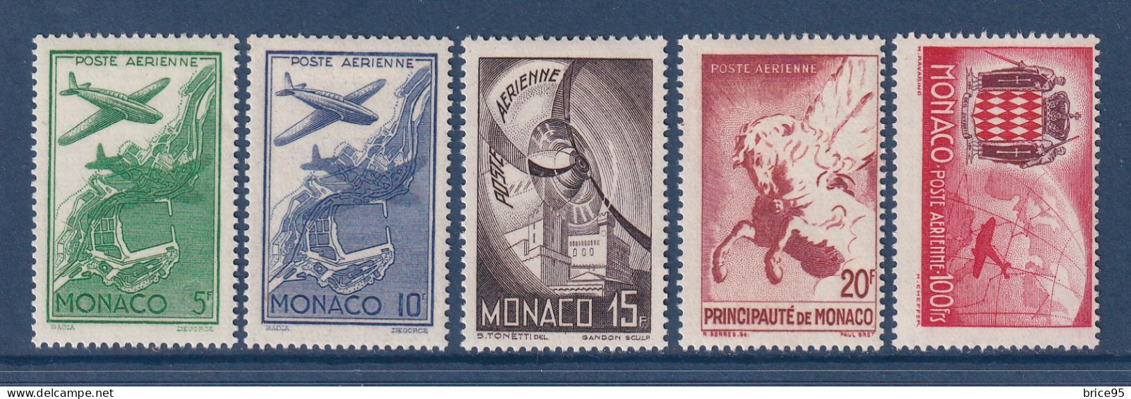 Monaco - Poste Aérienne - PA YT N° 2 à 7 * - Neuf Avec Charnière - Manque N° 6 - 1941 - Luchtpost