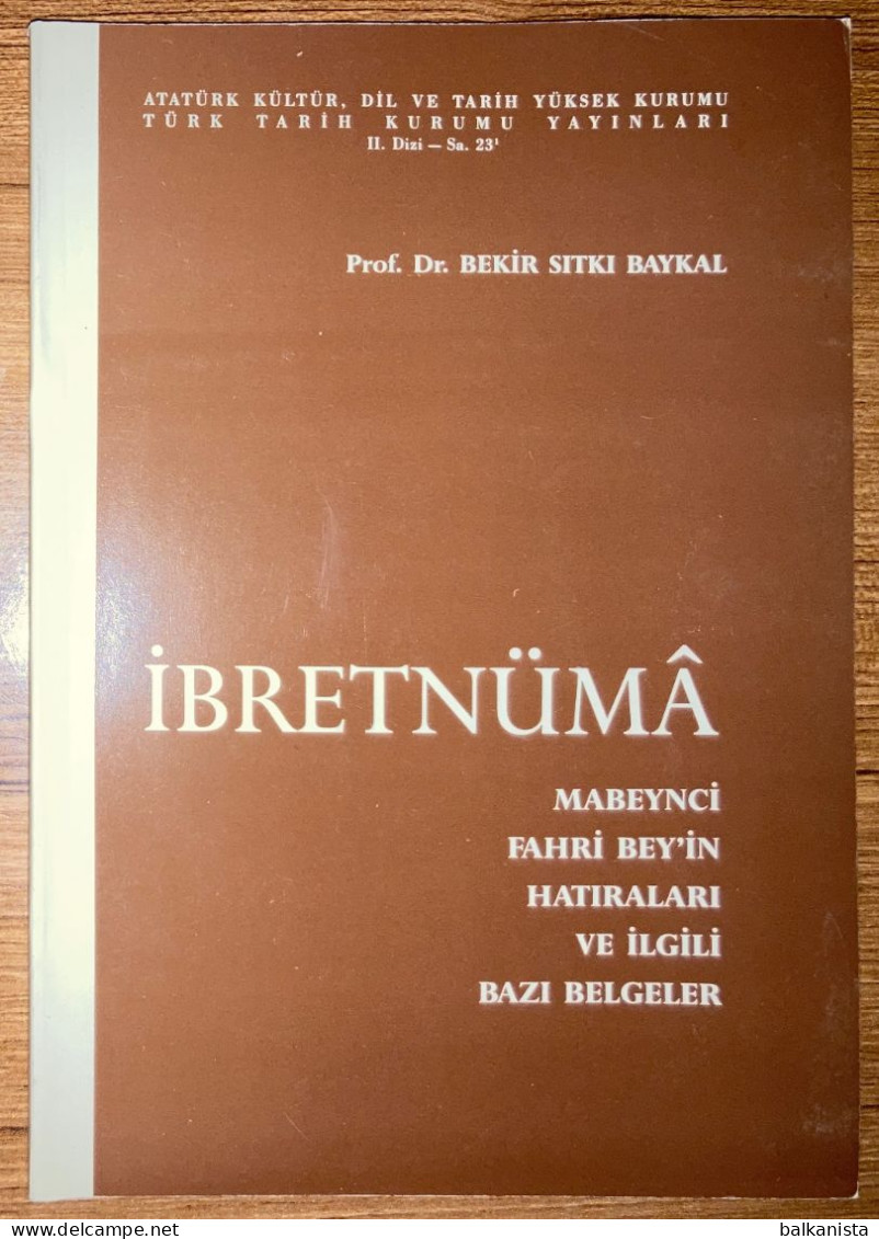 Ibretnuma Mabeynci Fahri Bey Ottoman Turkish History - Cultura