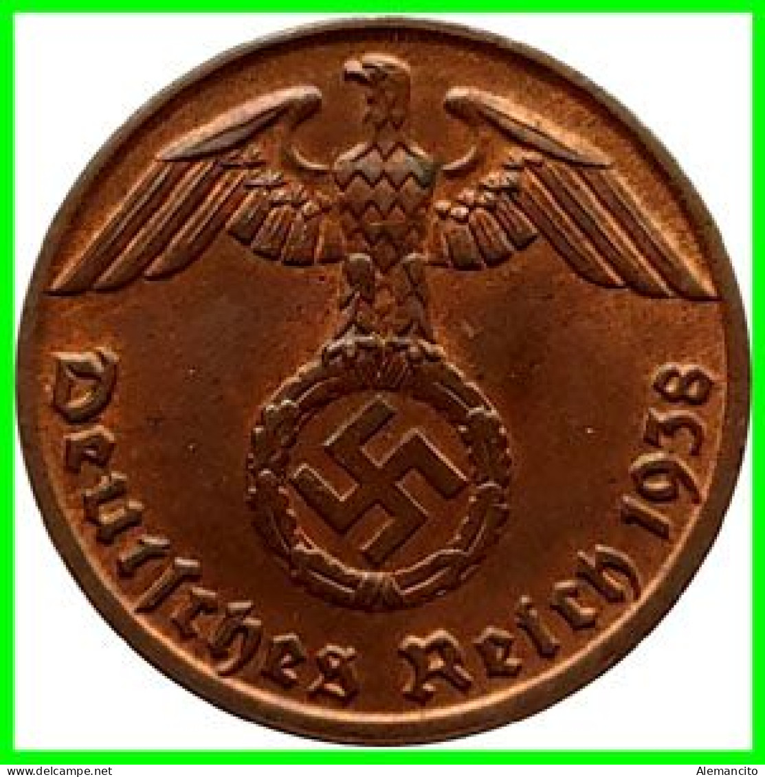 GERMANY - ALEMANIA DEUTFCHES REICH SERIE DE 7 MONEDAS DE 0.01 REICHSPFENNIG AÑO 1938 BRONCE 2ª GUERRA MUNDIAL - 1 Reichspfennig