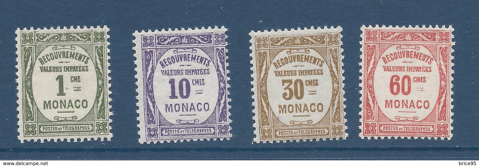Monaco - Taxe - YT N° 13 à 16 * - Neuf Avec Charnière - 1924 à 1932 - Unused Stamps