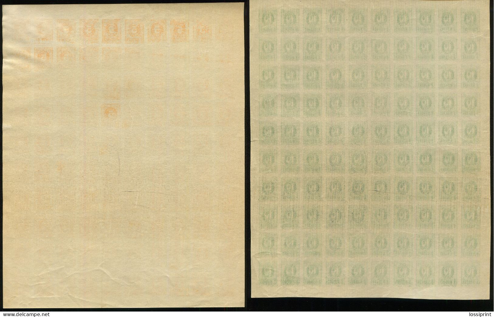 Estonia:Unused Sheets Serie 5 And 10 Pennies, 1919, MNH - Estonie