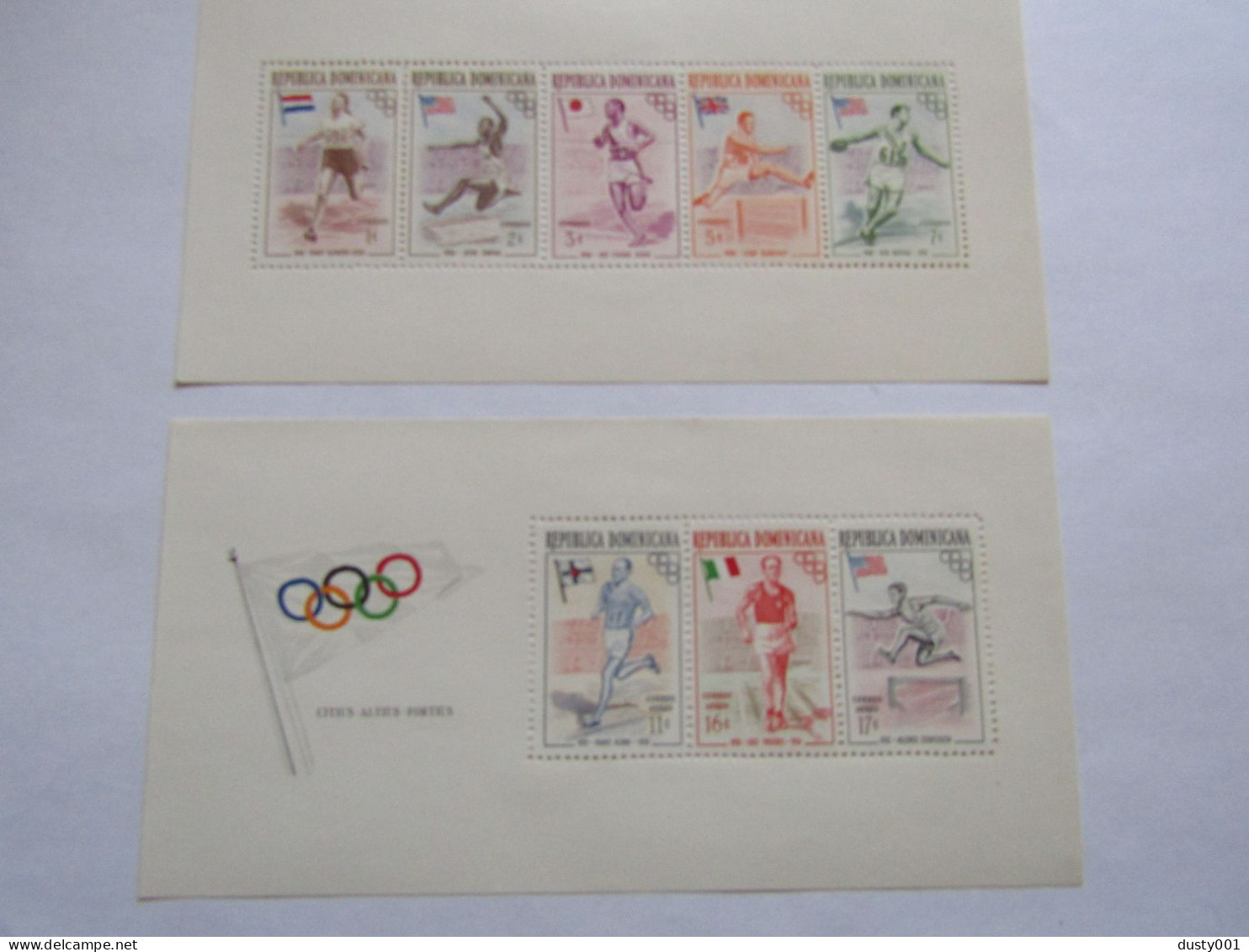 JO412   Feuillets   JO  Melbourne  1956  MNH  YT 444-448 Et A101-103   Rép. Dominicaine - Estate 1956: Melbourne