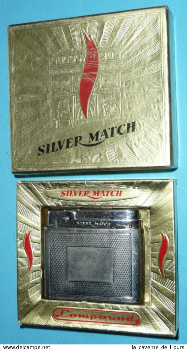 Briquet à Gaz SILVERMATCH Japan Publicitaire Banque HERVET Boite & Notice - Andere & Zonder Classificatie