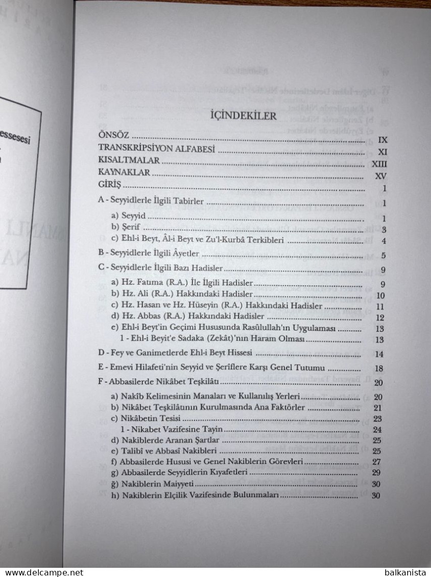 Osmanli Imparatorlugu'nda Nakibu'l-Esraflik Muessesi Ottoman Turkish History - Cultura