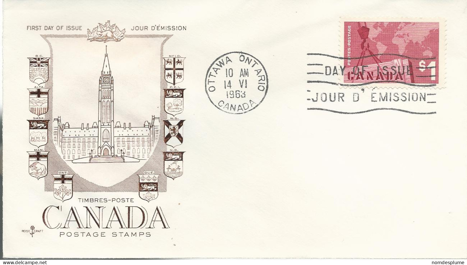 24620) Canada FDC $1 Export Crate - 1961-1970