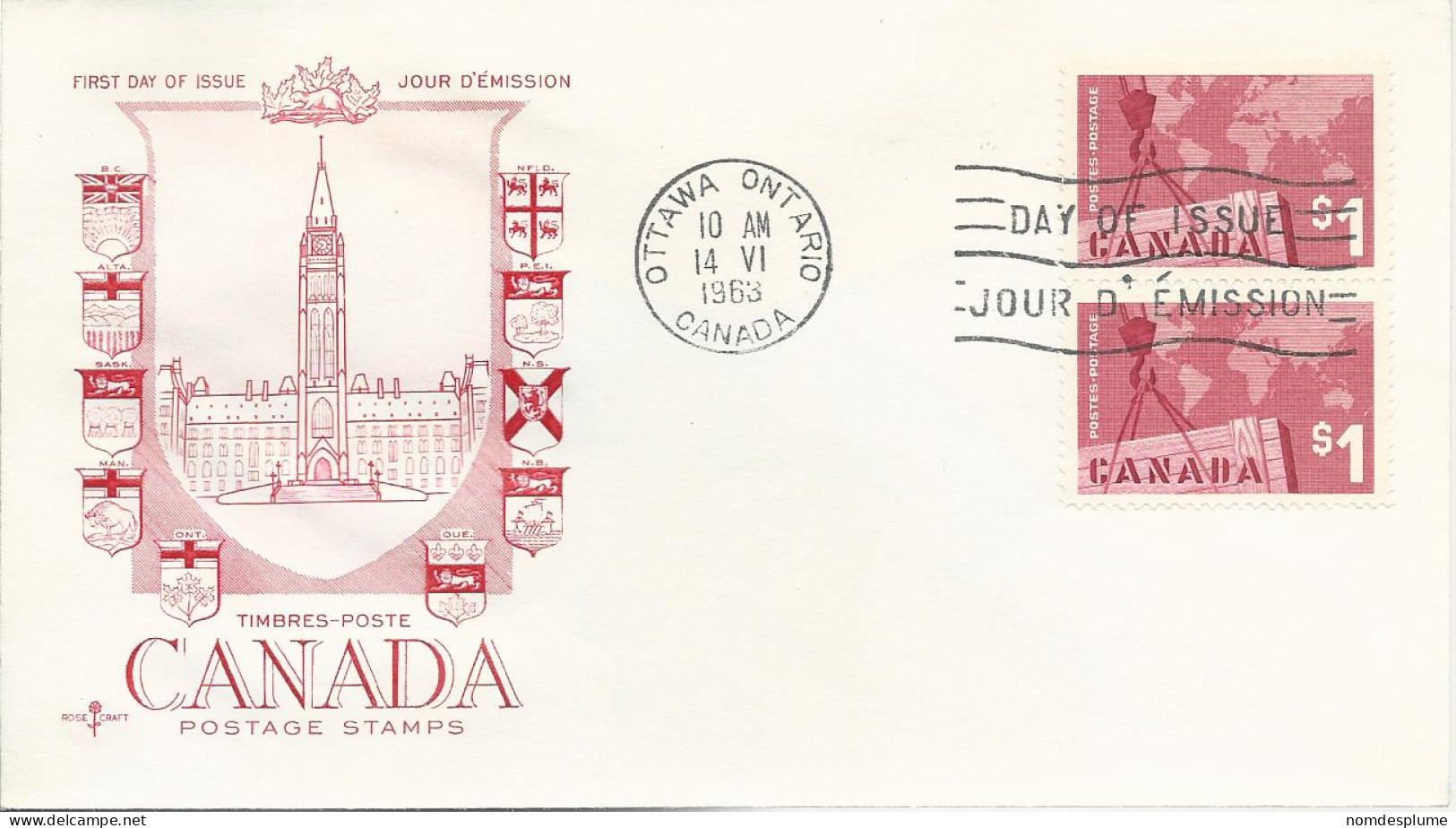 24622) Canada FDC $1 Export Crate - 1961-1970