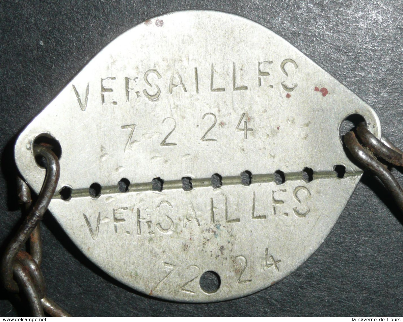 Rare Plaque D'identité Militaire Métal Aluminium Militaria Versailles 1925 - Equipement