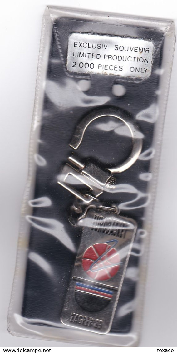 Basketball - Porte Clé - Keyring - Key Chain - EUROBASKET 1989 - Zagreb Limoges CSP -  Croatie Yugoslavie 1989 - Apparel, Souvenirs & Other