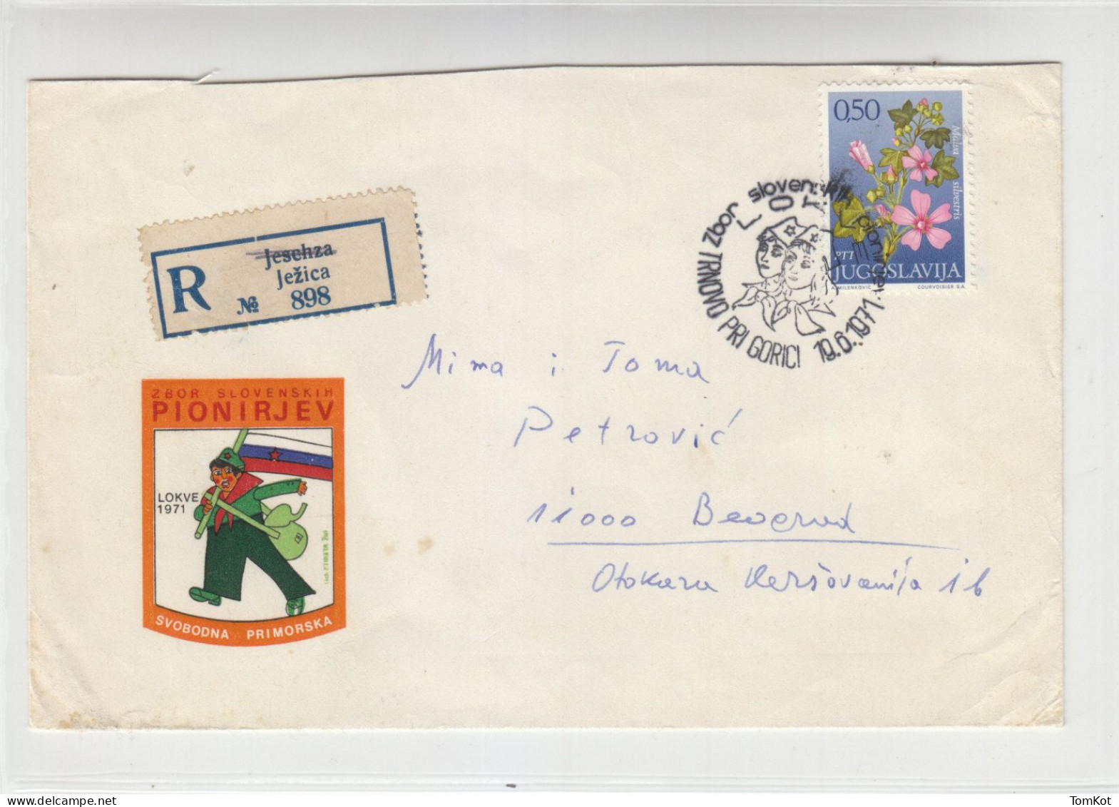 Postal Cover Zbor Slovenskih Pionirjev. Lokve 1971. - Briefe U. Dokumente