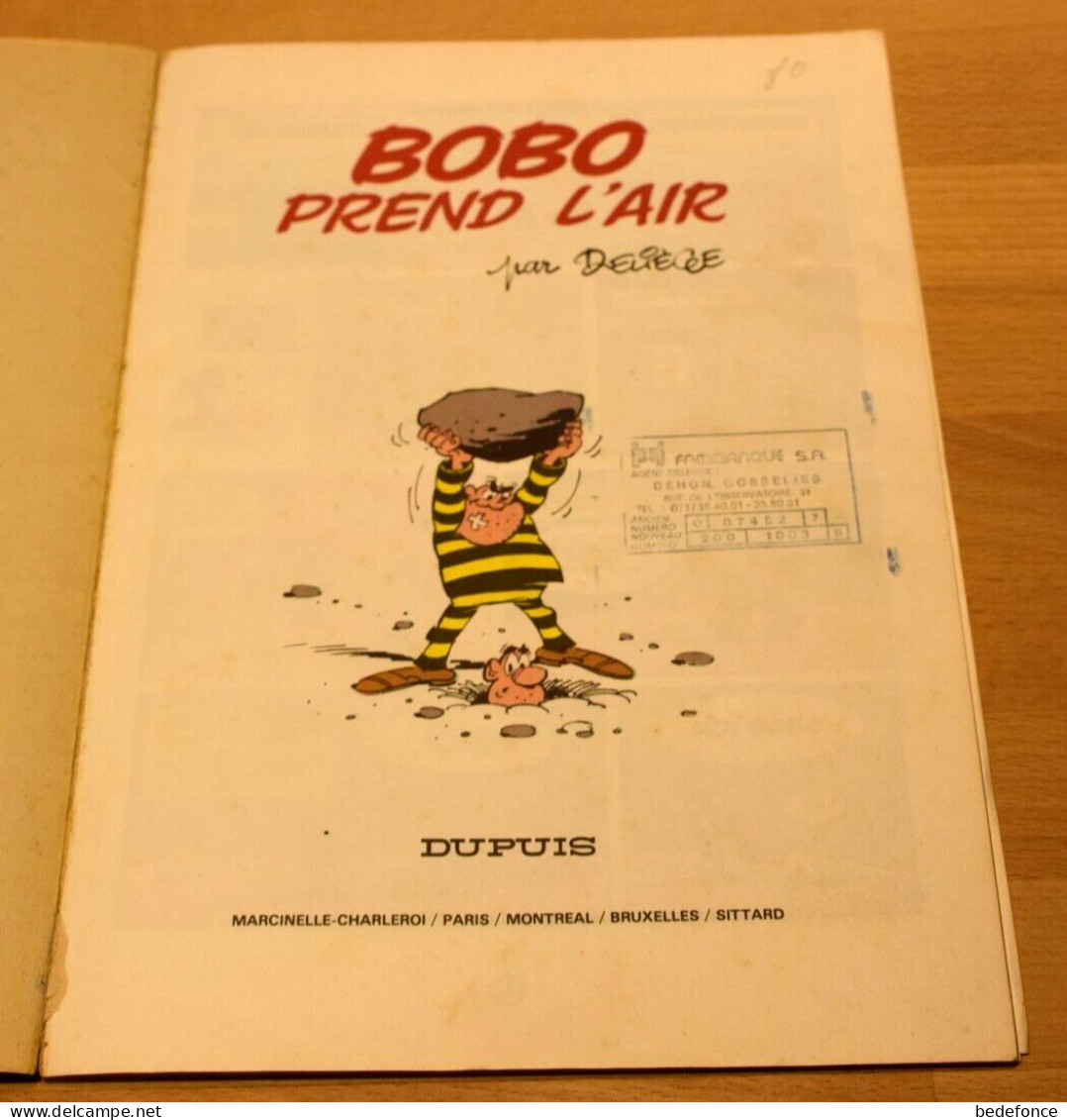 Bobo - 1 - Prend L'air - Deliège - EO - Bobo