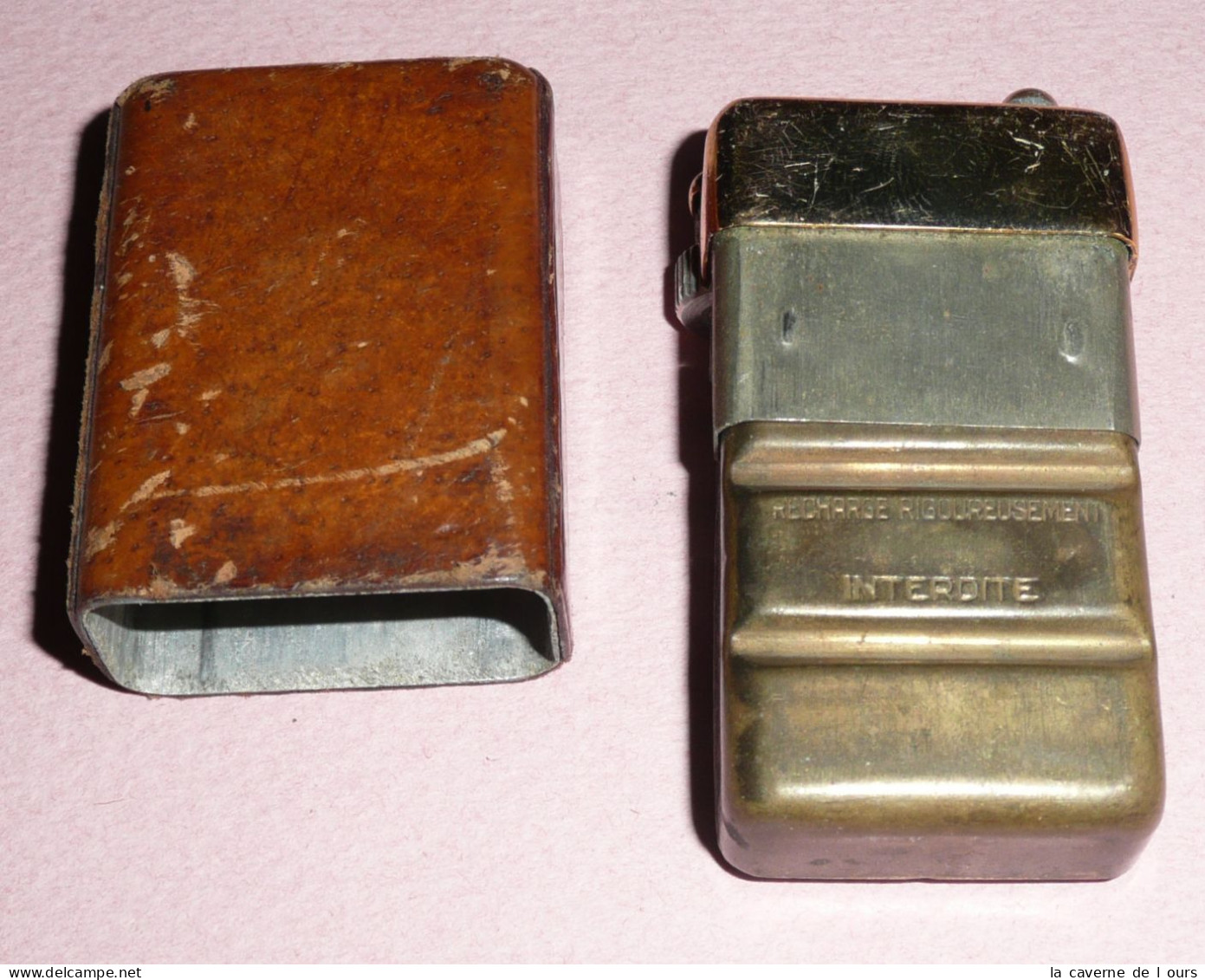 Rare Ancien Briquet à Gaz En Métal Et Cuir, Flaminaire - Other & Unclassified