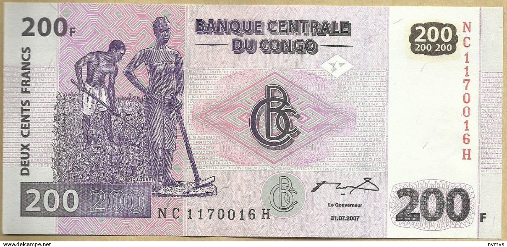 Congo - 200 Francos 2007 - Demokratische Republik Kongo & Zaire