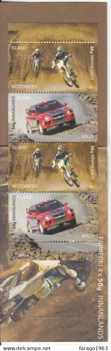 2011 Iceland Motocross Motorcycles Racing Rally Cars Complete Booklet Of 4  MNH @ BELOW FACE VALUE - Neufs