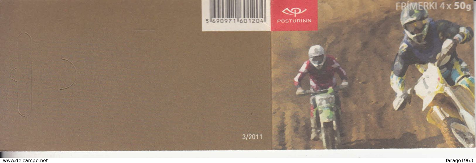 2011 Iceland Motocross Motorcycles Racing Rally Cars Complete Booklet Of 4  MNH @ BELOW FACE VALUE - Unused Stamps