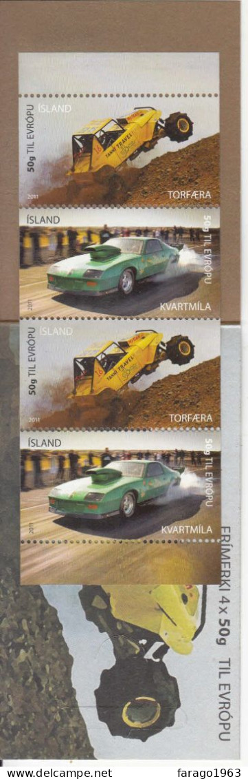 2011 Iceland Racing Rally Cars Complete Booklet Of 4  MNH @ BELOW FACE VALUE - Neufs