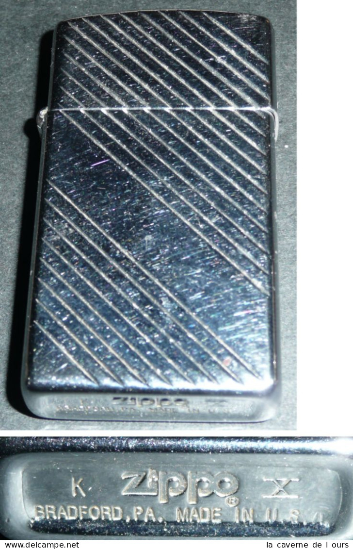 Rare Briquet ZIPPO Slim Tempête à Essence En Métal - Zippo