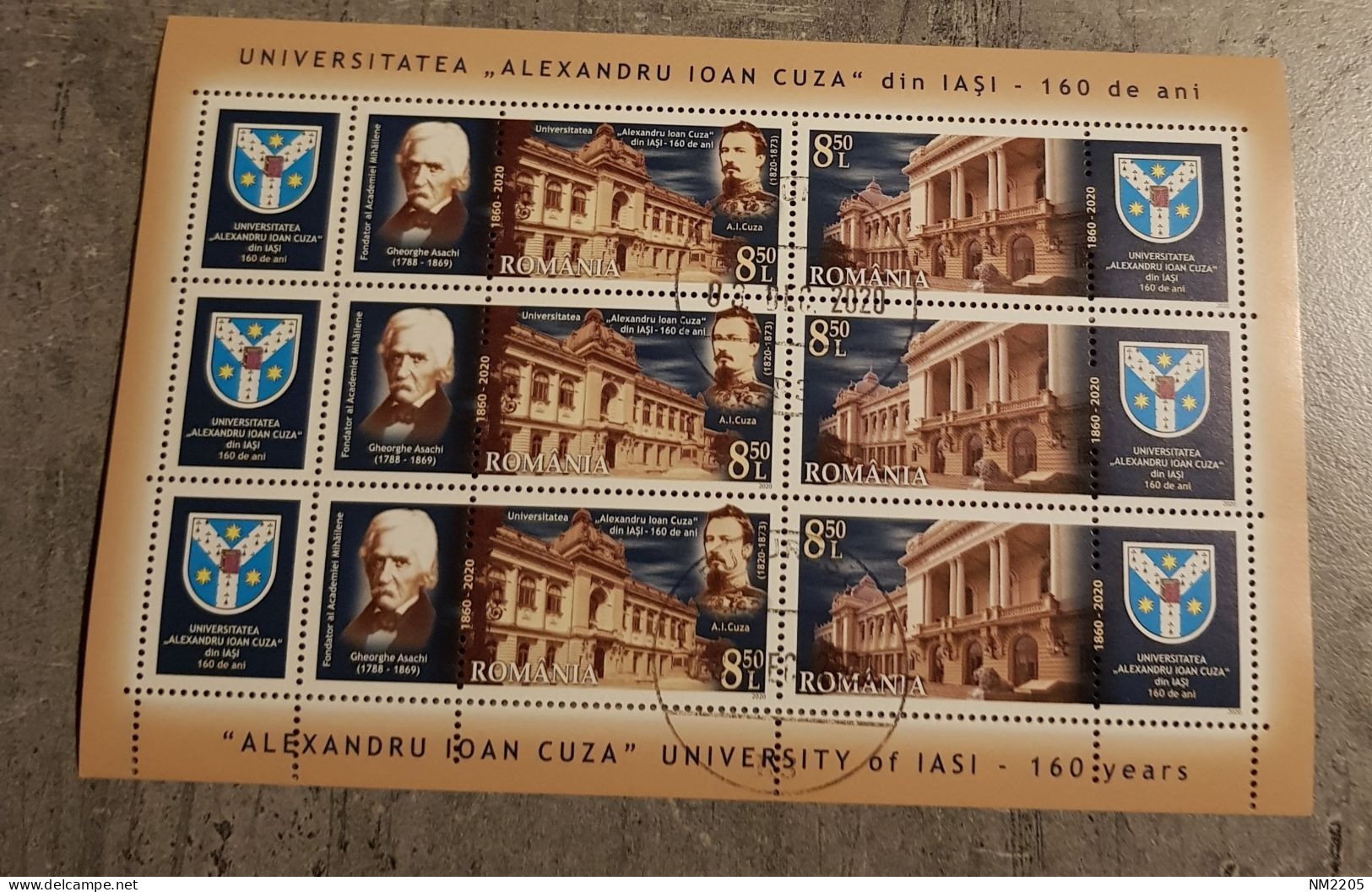 ROMANIA "ALEXANDRU IOAN CUZA "UNIVERSITY OF IASI -160 YEARS SHEET USED - Oblitérés