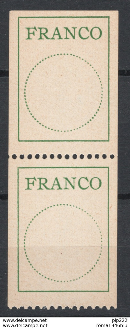 Svizzera 1943 Franchigia Unif. 9B Coppia **/MNH VF - Franchise