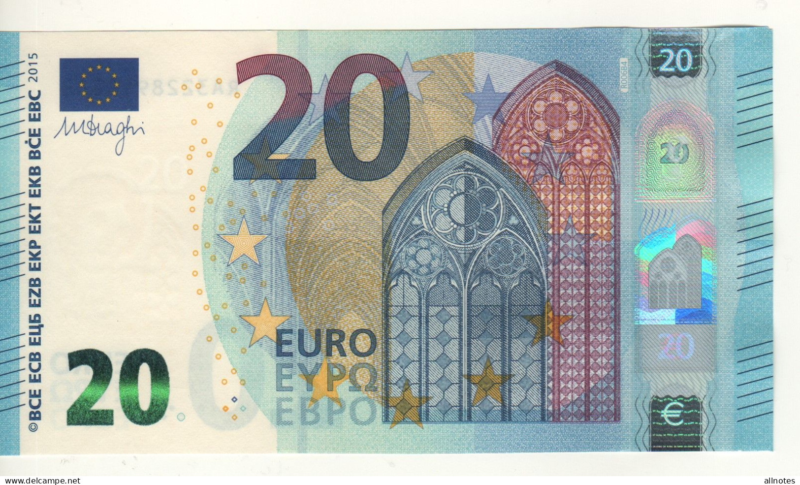 20 EURO  Firma  Draghi    R 006 B4   RA3228918882   /  FDS - UNC - 20 Euro