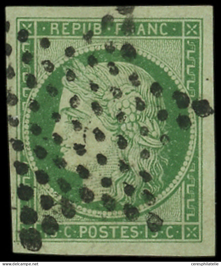 EMISSION DE 1849 - 2    15c. Vert, Obl. ETOILE, Très Grandes Marges, Superbe - 1849-1850 Cérès