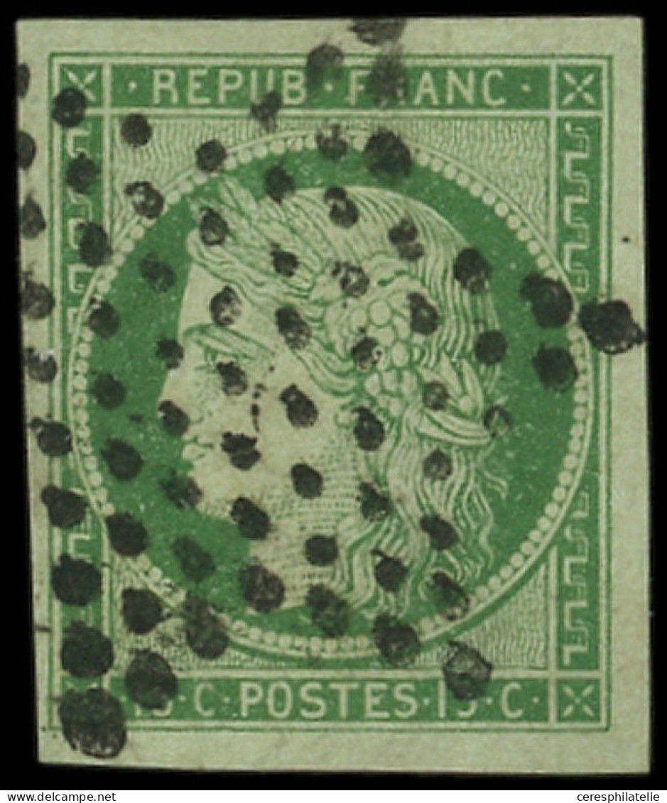 EMISSION DE 1849 - 2    15c. Vert, Obl. ETOILE, Très Grandes Marges, Superbe - 1849-1850 Ceres