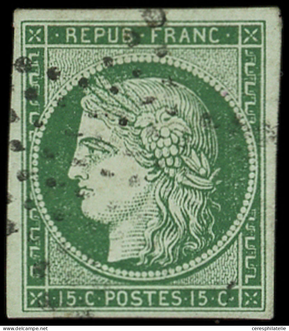 EMISSION DE 1849 - 2b   15c. Vert FONCE, Obl. ETOILE, TB. Br - 1849-1850 Ceres