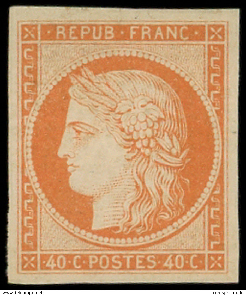 * EMISSION DE 1849 - 5A   40c. Orange Foncé, Très Belles Marges, Ch. Légère, TTB - 1849-1850 Cérès