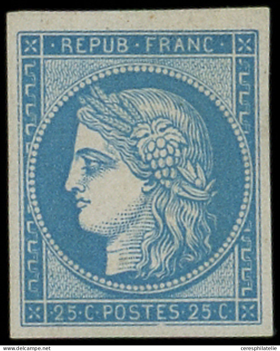 ** EMISSION DE 1849 - R4d  25c. Bleu, REIMPRESSION, TB - 1849-1850 Cérès