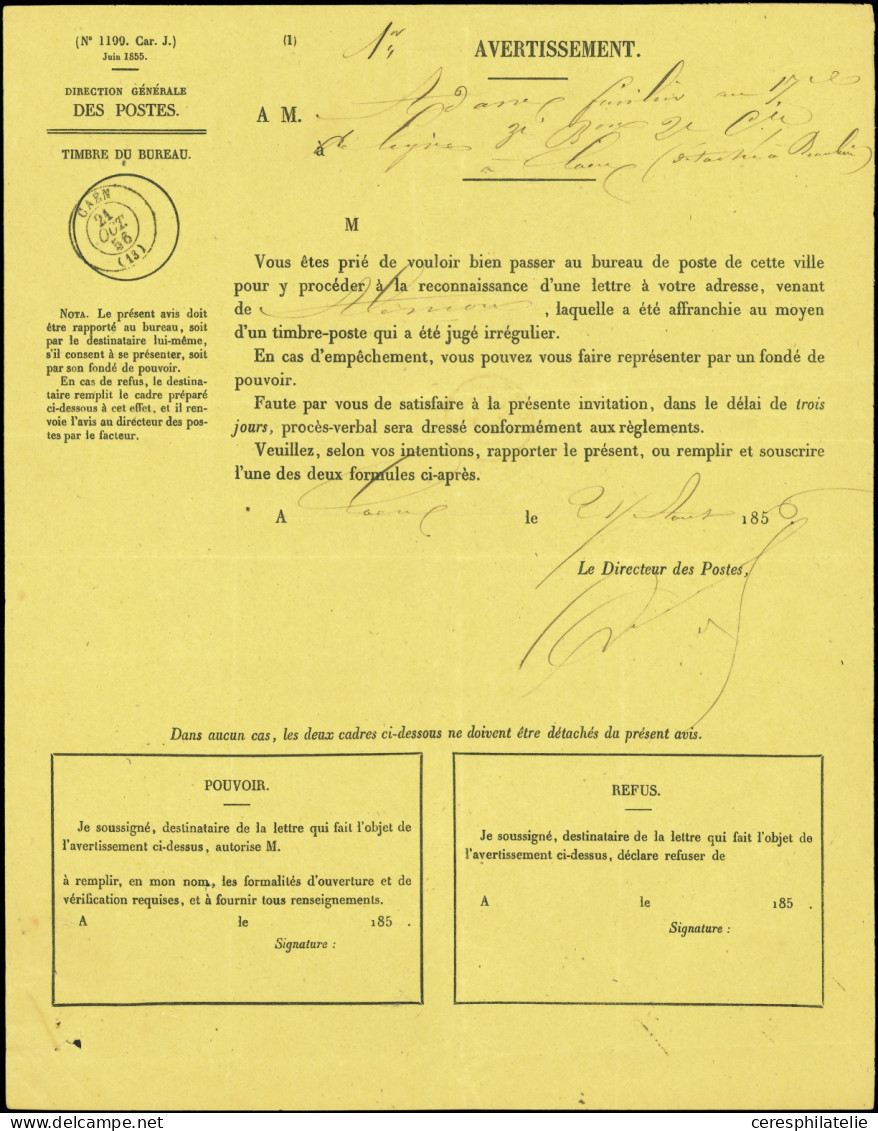 Let PRESIDENCE - 10   25c. bleu, défx, obl. PC s. Env., càd T15 ALENCON 5/12/53, Taxe 30, mention "timbre poste ayant dé