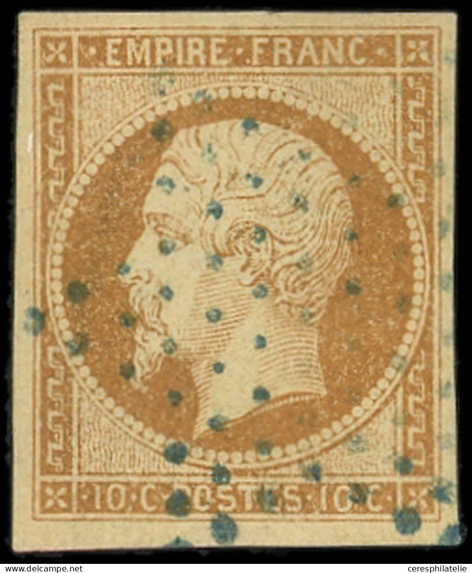 EMPIRE NON DENTELE - 13A  10c. Bistre, T I, Obl. ETOILE BLEUE, TB - 1853-1860 Napoleon III