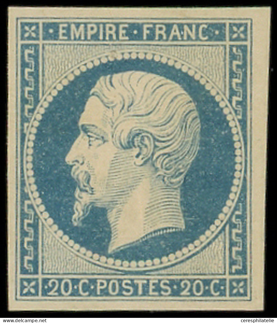 ** EMPIRE NON DENTELE - 14Af 20c. Bleu Laiteux, T I, Frais Et TTB - 1853-1860 Napoléon III.