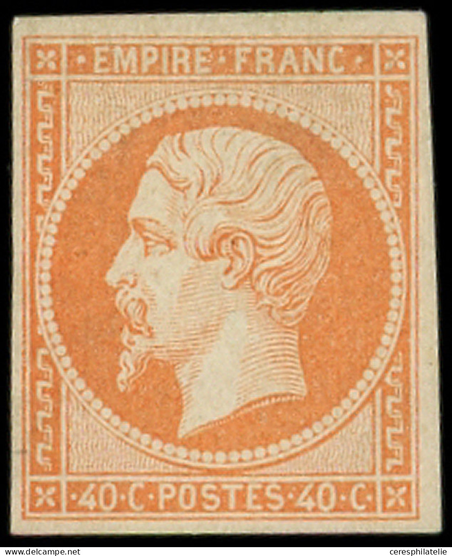 (*) EMPIRE NON DENTELE - 16   40c. Orange, Neuf Sans Gomme, TB. Br - 1853-1860 Napoléon III