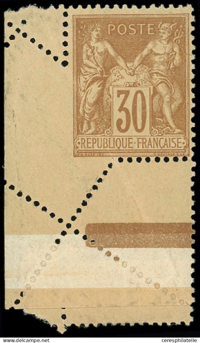 ** TYPE SAGE - 80   30c. Brun-jaune, Cdf Avec PIQUAGE, Adh. Sur Le Bord, TB - 1876-1898 Sage (Type II)