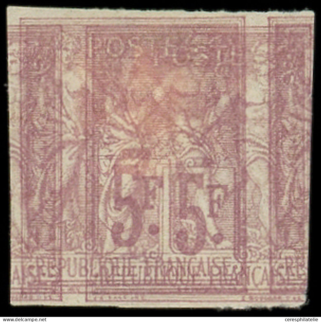 (*) TYPE SAGE - 95    5f. Violet Sur Lilas, NON DENTELE, DOUBLE Impression, TB - 1876-1898 Sage (Tipo II)