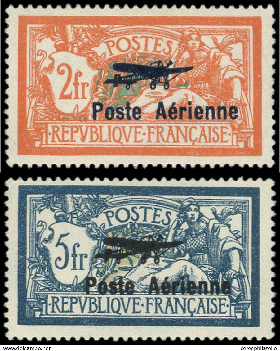 ** POSTE AERIENNE - 1/2 2f. Et 5f, Salon De Marseille, Très Bien Centrés, TTB - 1927-1959 Mint/hinged