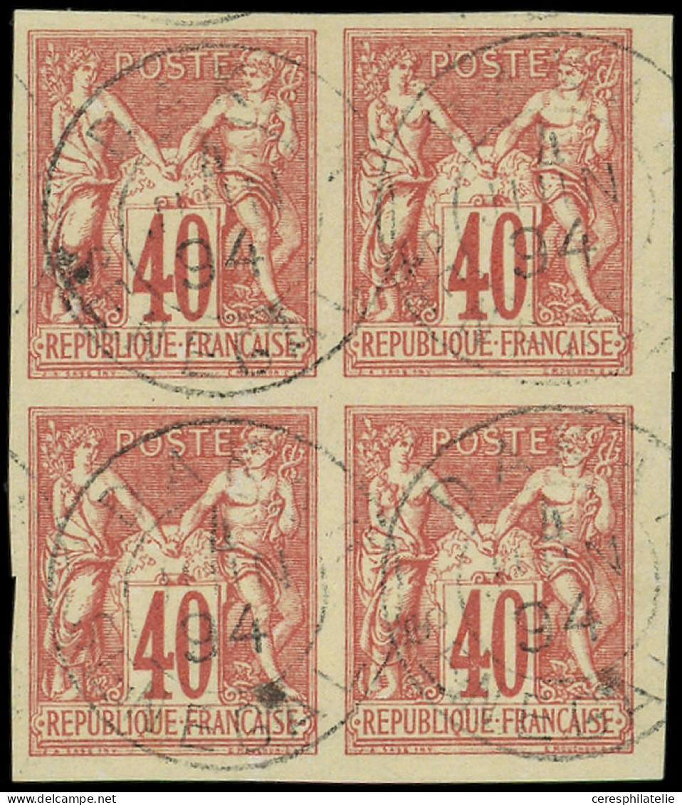 Colonies Générales - 27   40c. Rouge-orange, BLOC De 4 Petit Cdf, Obl. Càd DAKAR 4/6/94, TB. J - Other & Unclassified