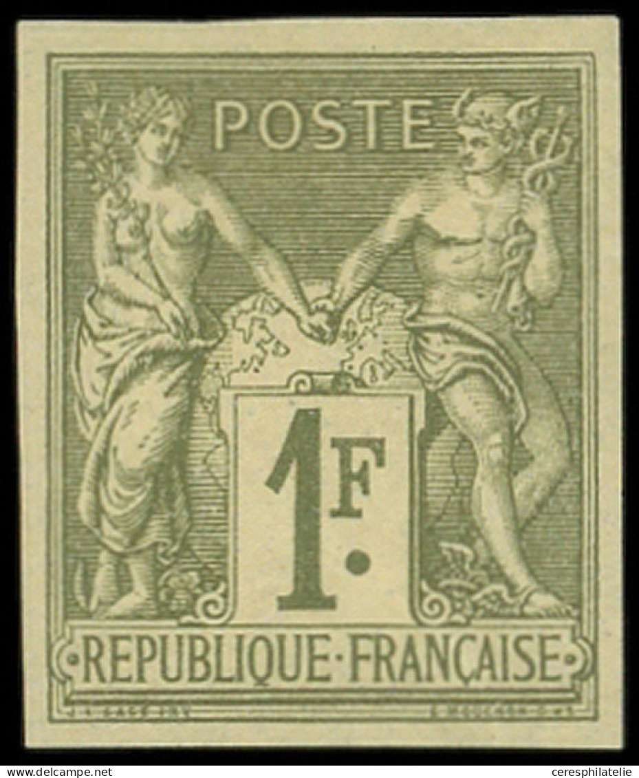 * Colonies Générales - 36A  1f. Vert-bronze, Timbre RR, TB - Autres & Non Classés