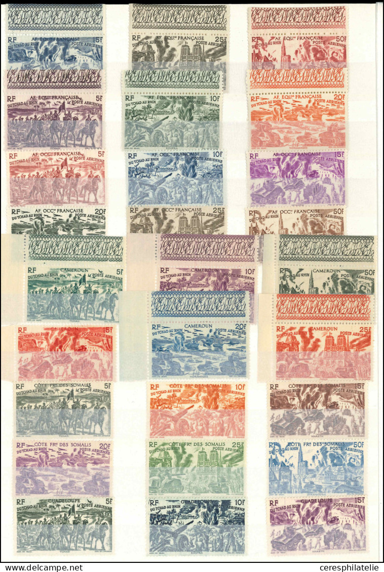 ** Grandes Séries Coloniales 1946 : Tchad Au Rhin, 90 Timbres, TB - Non Classés