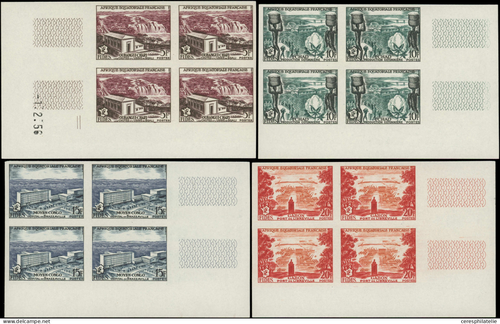 ** A.E.F. 232/35 : F.I.D.E.S., BLOCS De 4 Cdf NON DENTELES, TB - Other & Unclassified