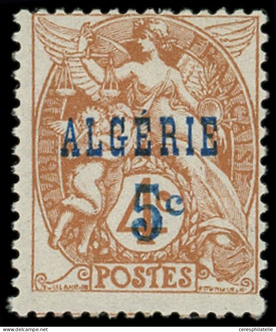 ** ALGERIE 86a : 5c. Sur 4c. Brun, Surcharge BLEUE, R Et TB - Other & Unclassified