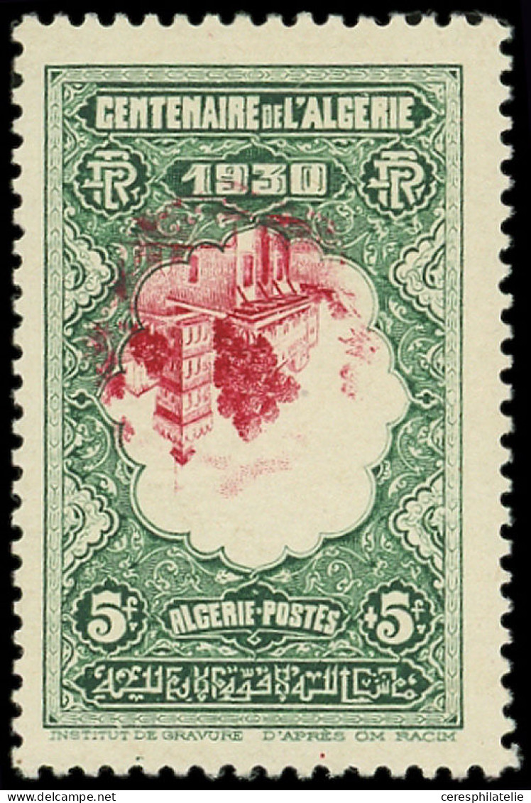 * ALGERIE 99a : 5f. Vert Et Rouge Carminé, Centre RENVERSE, TB - Other & Unclassified