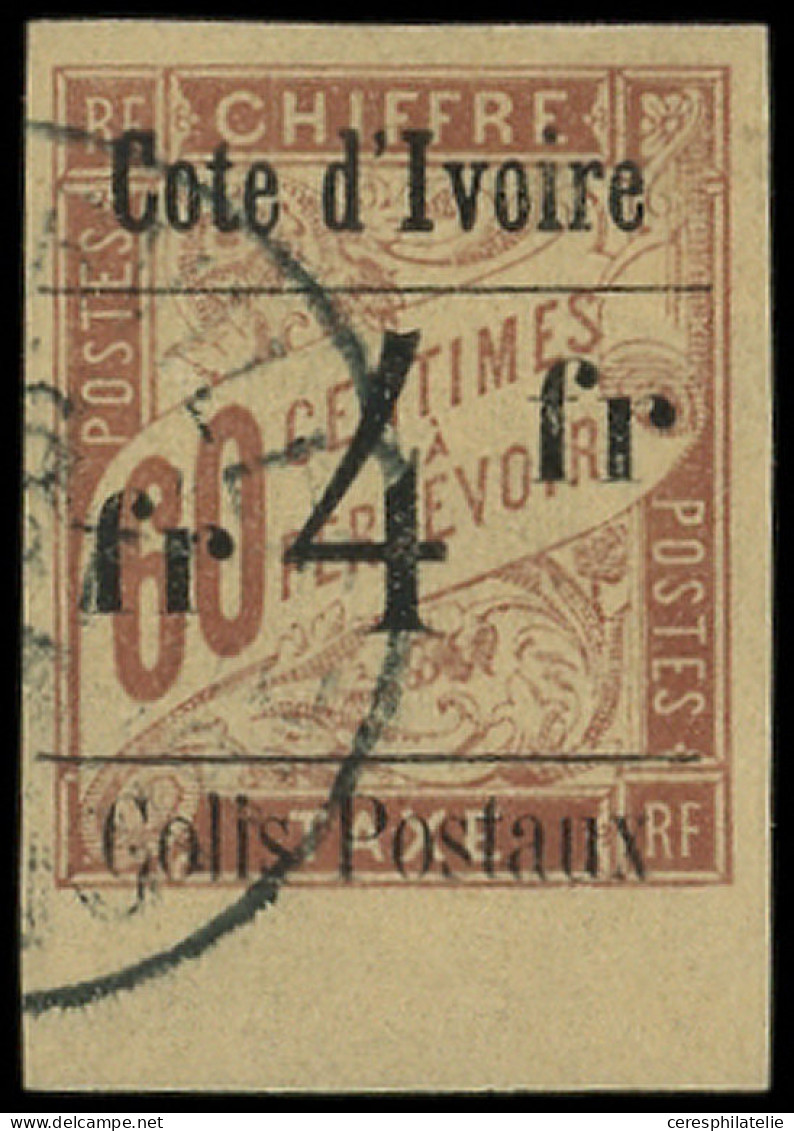 COTE D'IVOIRE Colis Postaux 11Aa : 4f. Sur 60c. Brun Sur Chamois, T XVI, SANS Accent, Obl., TB - Autres & Non Classés