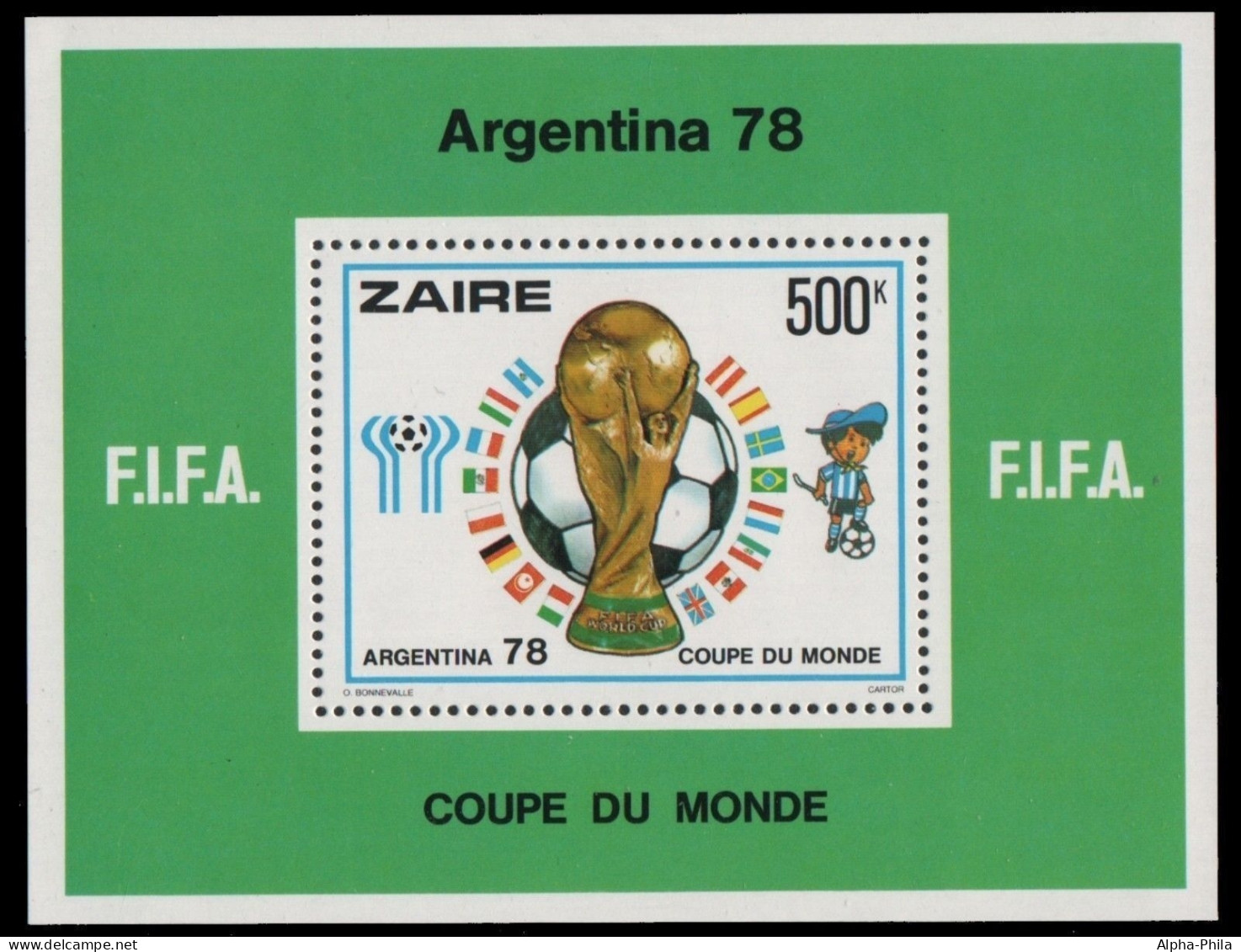 Kongo-Zaire 1978 - Mi-Nr. Block 18 ** - MNH - Fußball / Soccer - Nuovi