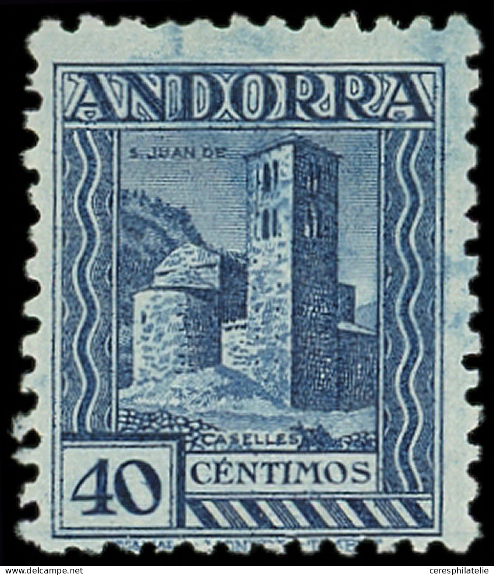 ** ANDORRE ESPAGNOL 37 : 40c. Bleu, TB. C - Other & Unclassified