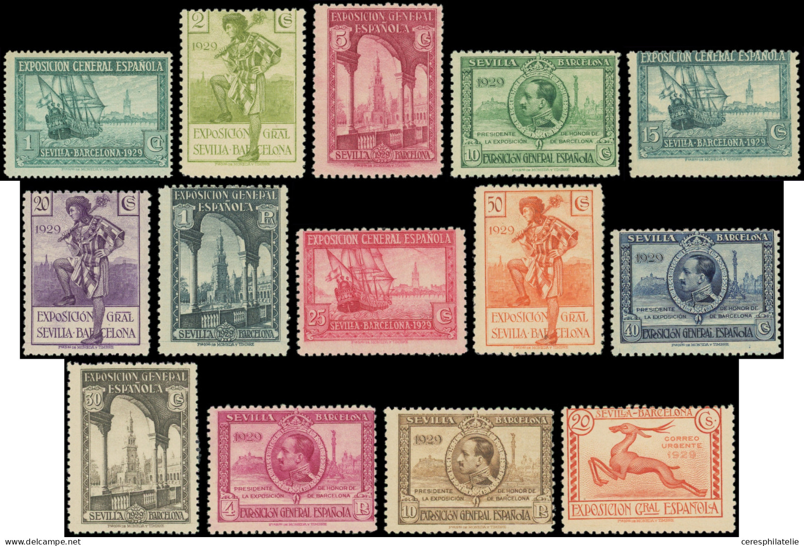 ** ESPAGNE 367/79 : Expo De Barcelone 1929, TB - Unused Stamps