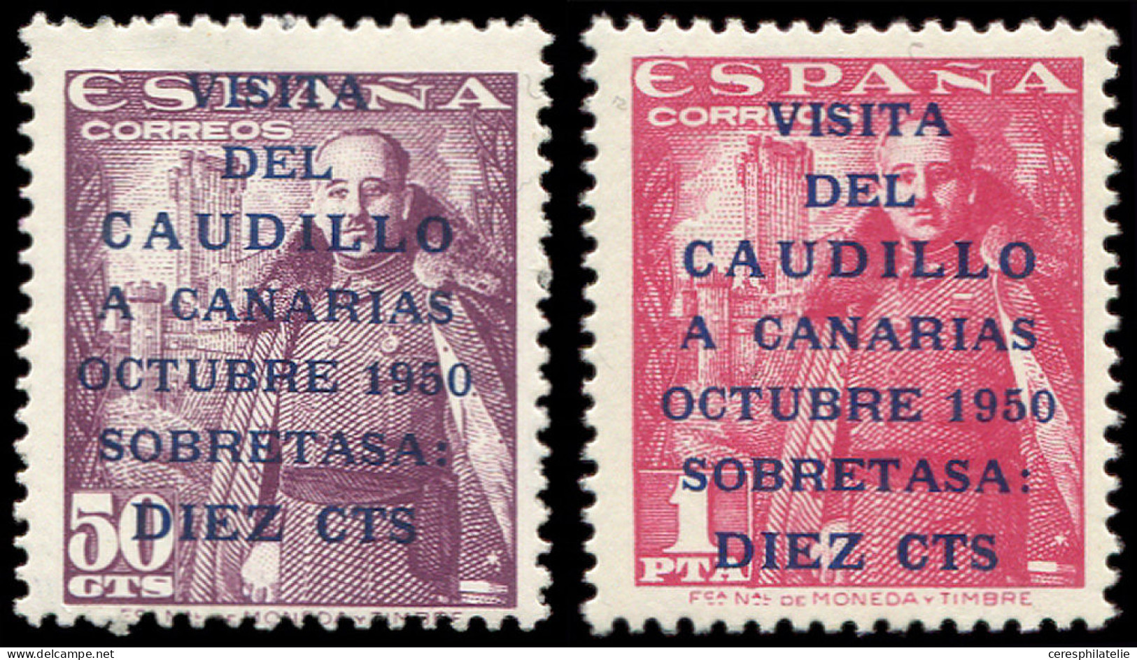 ** ESPAGNE 806A/07A : Caudillo 1950, TB - Neufs