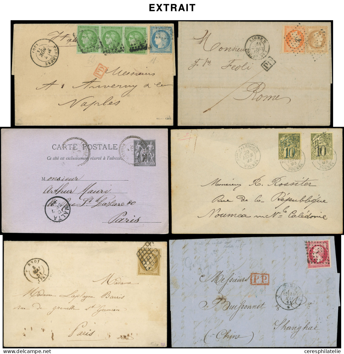 Let 110 Lots De Vente Sur Offres Sur Leur Fiche D'origine, Lettres De France, Classiques Dont Ballons Montés, XXe Siècle - Collections (with Albums)