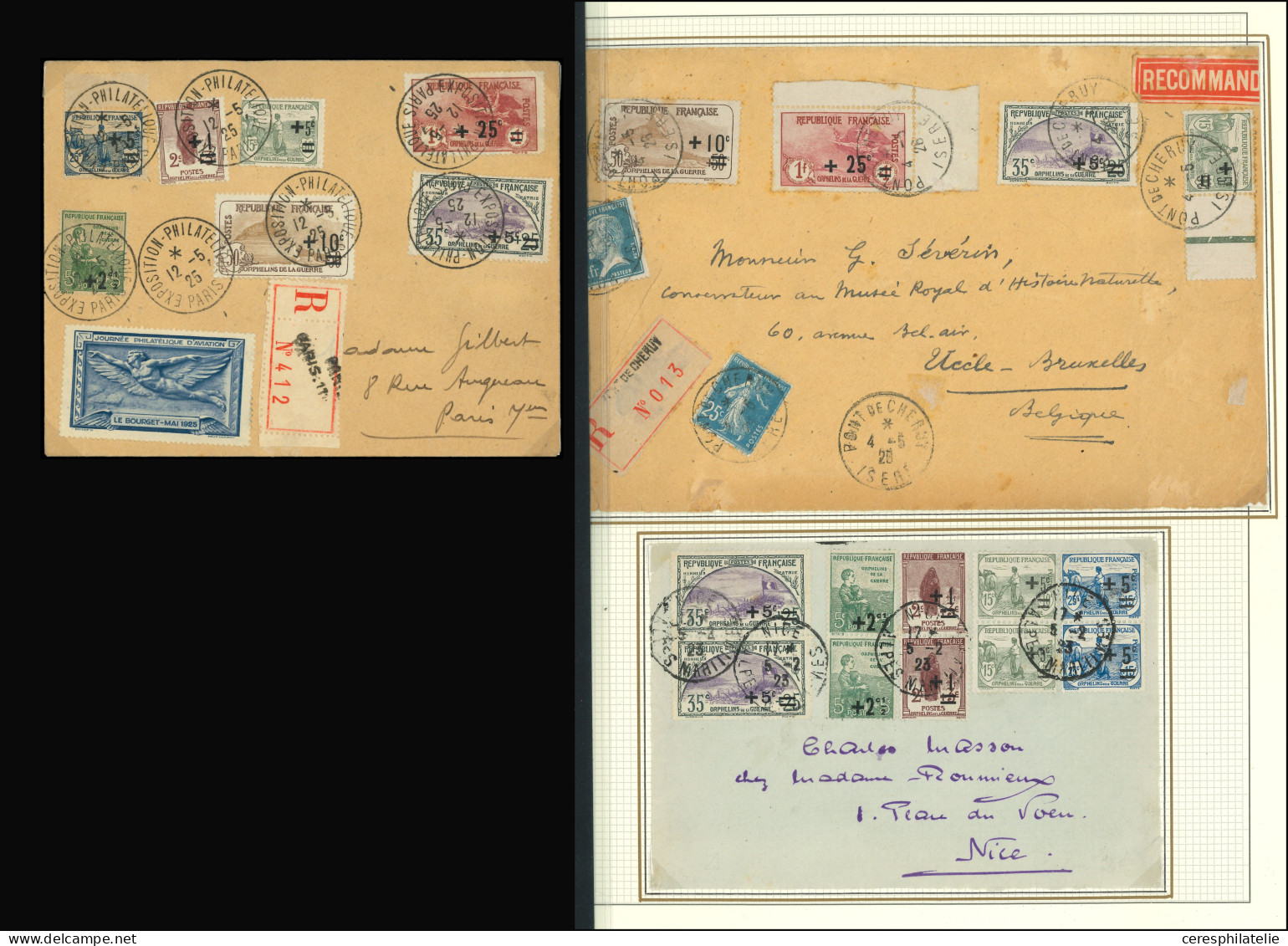 Let N°162/69, Lot De 8 Env. Et 1 Devant Affr. Avec Timbres Divers De Cette Série, Dont 2 Séries Complètes, Multiples, Re - Colecciones (en álbumes)