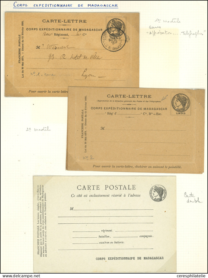 Let FM, Précurseurs, 5 Entiers De Franchise Militaire Différents Du Corps Exp. De Madagascar, Neufs Et Obl., TB - Sammlungen